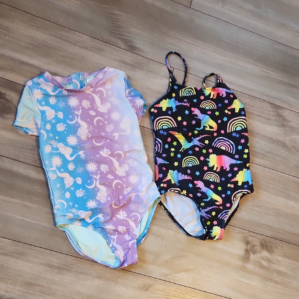 Cat & Jack Blue and Purple Kids' Swimsuit 7/8